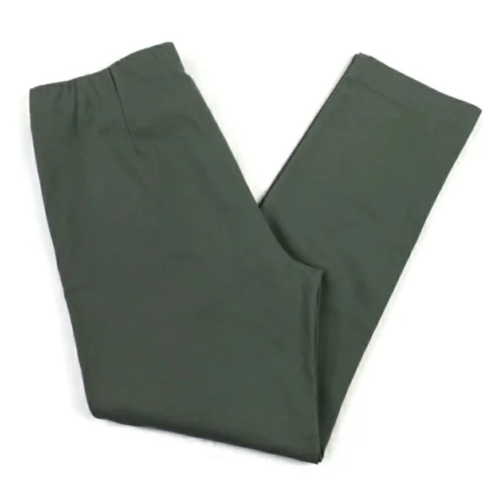 J. Jill Essential Cotton-Stretch Pants in Coriander Green (26W)